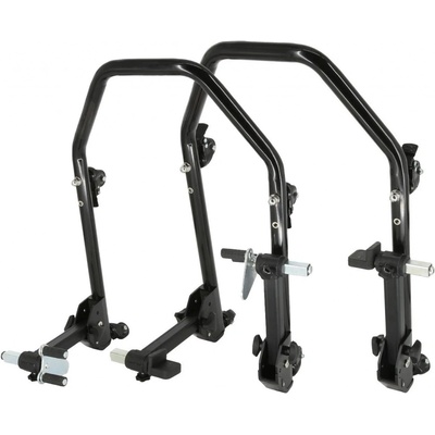 SEFIS D20U sklopný pojízdný moto stojan přední a zadní set