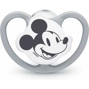 Nuk Силиконова залъгалка NUK - Space Mickey, 18-36 месеца, Сива + кутийка (10739747-Сив)
