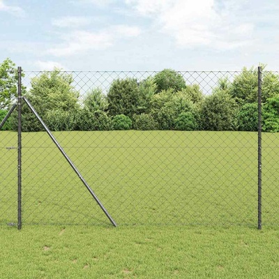 vidaXL Oplocení na řetězcích se upevňuje na zem 10 x 1,5 m Šedá