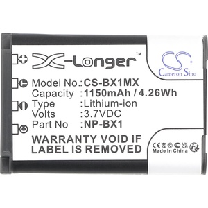 Cameron sino SONY NP-BX1 LiIon - Батерия за фотоапарат, 3.7 V, 1150 mAh Cameron Sino; CS-BX1MX (CS-BX1MX)