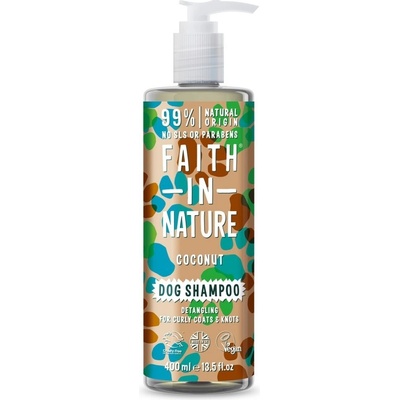 Faith in Nature Kokosový šampon pro kudrnaté psy snadné rozčesání 400 ml