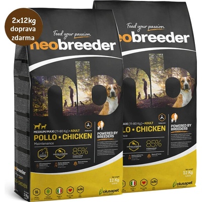 Alleva Neo Breeder adult medium & maxi chicken 2 x 12 kg
