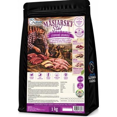 Slovakia Farma Mäsiarsky stôl 33/20 lisované hypoalergenní 1 kg