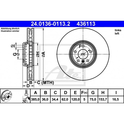 Brzdový kotúč ATE 24.0136-0113.2 (24013601132)