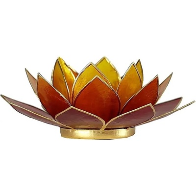SVÍCEN LOTUS OMBRÉ TŘÍ BAREV 13,5CM MANI BHADRA
