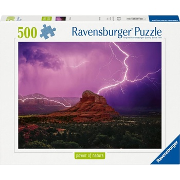 Ravensburger Пъзел Ravensburger от 500 части - Розова гръмотевична буря (12000779)