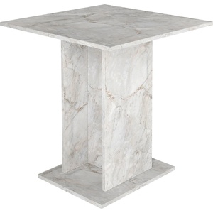 TopMebel Трапезна маса Allos TopMebel от меламин в цвят бял мраморен ефект 75x75x77см