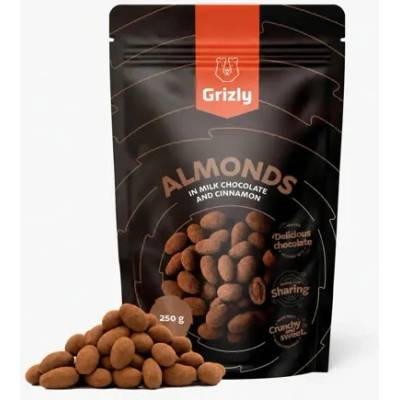 GRIZLY Mandle v mliečnej čokoláde a škorici 250 g