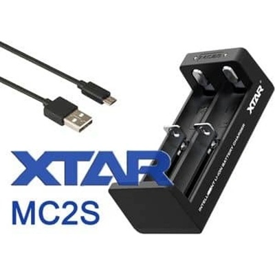 Xtar Зарядно устройство Xtar MC2S, с 2 гнезда за 10440/14500/14650/16340/17335/17500/17670/18350/18490/18500/18650/18700/20700/21700/22650/25500/26650 батерии (BTS30970)