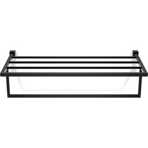 DECOR WALTHER Закачалка на релса за кърпи Corner с рафт черен мат (0561360)