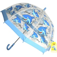 Blooming Brollies dětský průhledný holový deštník Buggz Kids stuff shark BUSHARK