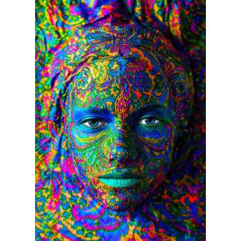Image 1 of Enjoy - Puzzle Woman with Color Art Makeup - 1 000 piese