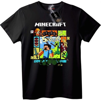 NOONEBRAND Тениска Игрови Герои от Minecraft - L, White