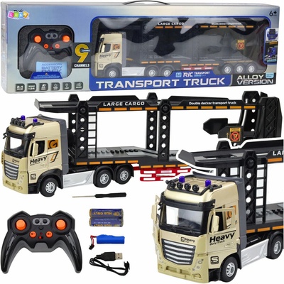 LeanToys Lora Truck Dálkově ovládaný RC odtahový vůz Světla Zvuky 1:24