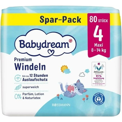 Babydream Premium Maxi 8–14 kg 4 Jumbo-Pack 80 ks