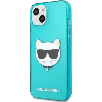 KARL LAGERFELD Choupette Head Silicone Case - дизайнерски силиконов кейс за iPhone 13 (син)