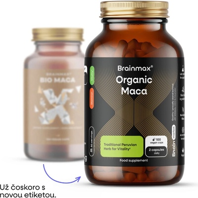BrainMax BIO Maca 740 mg 100 rastlinných kapsúl