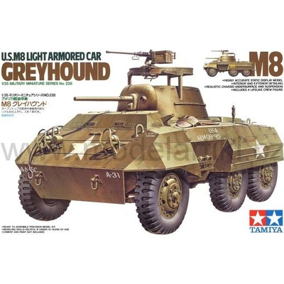 Tamiya U.S. M8 Light Armo Car šedá hound červená 1:35