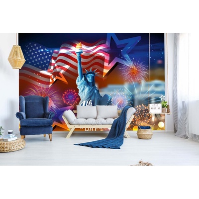DIMEX ART Самозалепваща се флизелинова фототапета илюстрация на статуята на свободата 375 x 250 см