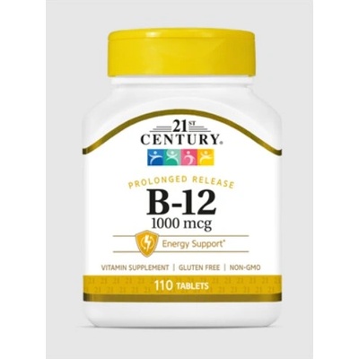 21st Century Vitamin B-12 1000mcg - Удължено освобождаване | 110 tabs (9086)