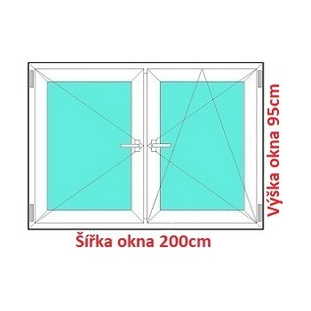 Soft Dvojkrídlové plastové okno 200x95 cm, O+OS