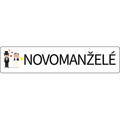 Svatba-eshop Svatební cedulka SPZ Novomanželé se srdíčky - SPZ na svatební auto – Zboží Mobilmania