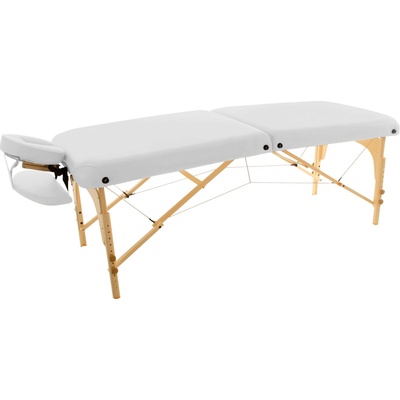 MH Star Skládací dřevěné lehátko PLF-76cm - bílé