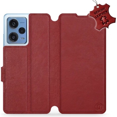 Pouzdro Mobiwear kožené flip Xiaomi Redmi Note 12 Pro 5G - Tmavě červené