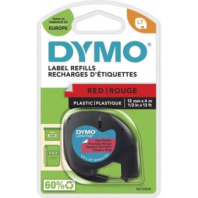 Dymo LetraTag páska plastová 12mm x 4m, červená, 59424, S0721630