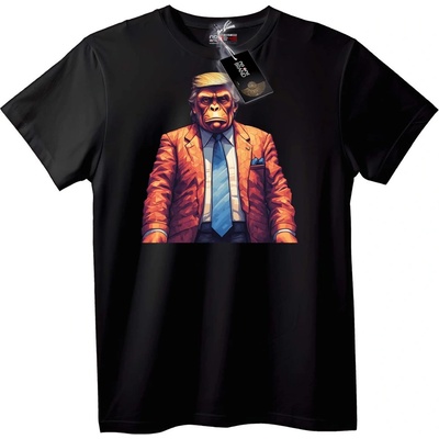 NOONEBRAND Тениска с маймуна в костюм - XS, Black