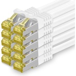 1aTTack. de Cat. 7 network cable 5m white pack of 10 Cat7 Ethernet cable network LAN cable raw cable 10 Gb s SFTP PIMF LSZH set patch cable with Rj 45 plug Cat. 6a - 4251073617114