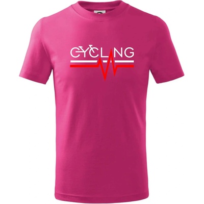 Cycling ekg tričko detské malinová