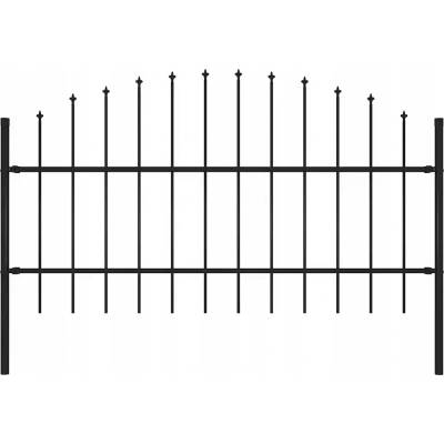 vidaXL Zahradní plot s hroty ocel (0,75–1) x 1,7 m černý