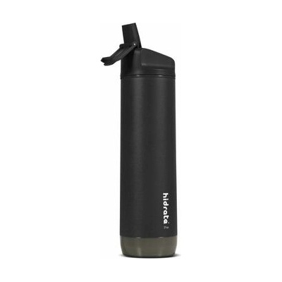 HidrateSpark nerezová múdra fľaša so slamkou Bluetooth tracker čierna 620 ml