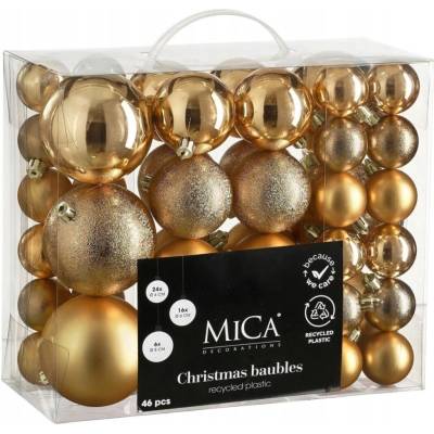 Mica Decorations Vianočná guľa zdobená, Vianočná Guľa vianočná guľa 8 cm, 46 ks