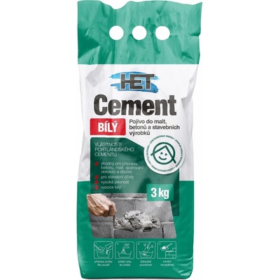 HET cement bílý 3kg – Zboží Mobilmania