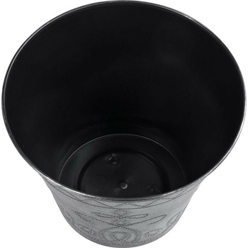 Kvetináč Strend Pro Flower, 24,5x19,3 cm, strieborný, metalický efekt