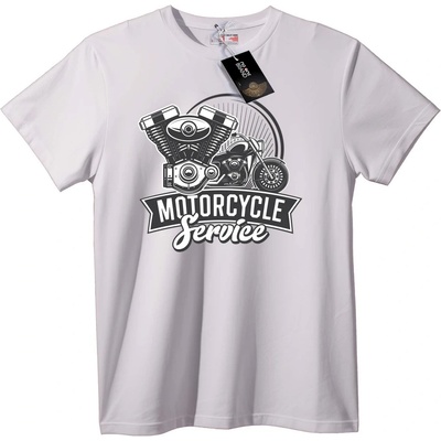 NOONEBRAND Тениска Мотосервиз - L, White
