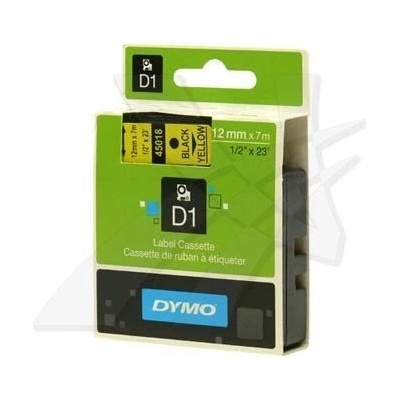 DYMO Originální páska D1 45018 / S0720580 12mm x 7m černý tisk/žlutý podklad (S0720580)