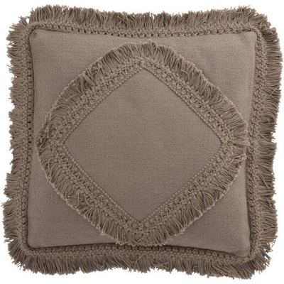 J-Line by Jolipa Taupe bavlna polštář Fransen s třásněmi 45x45 – Zboží Dáma