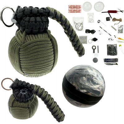 Bushcraft URVIVAL KIT GRANÁT PARACORD 28M 38V1