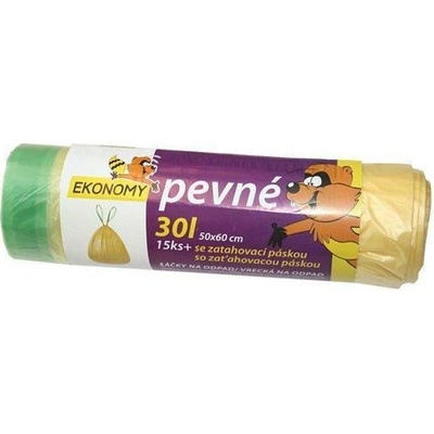 Sáček KOŠ ZATAHOVACÍ - 30 l žlutý - HDPE po 15 ks