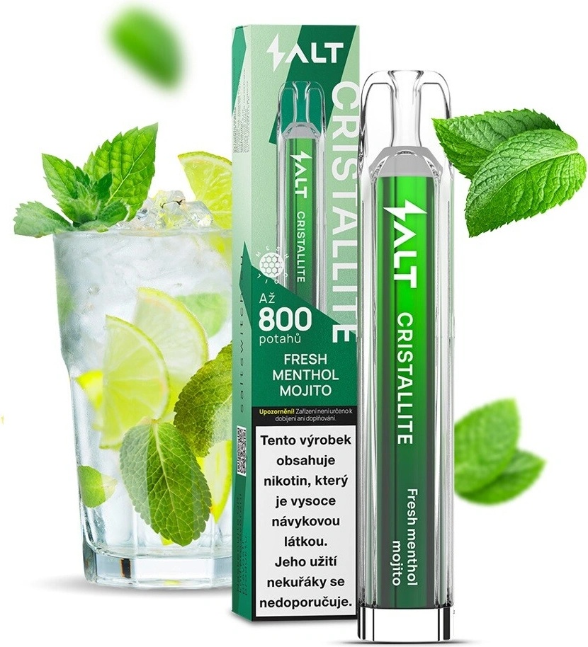 papa vapes fresh menthol mojito crystal bar ProVape Salt Cristallite 20 mg 800 potáhnutí Color:Black/Silver How To Smoke A High Puff Disposable