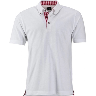 James & Nicholson JN 716 pánske piqué polo červené biele