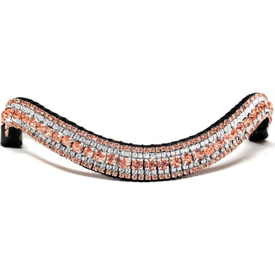 Blingyourhorse Třpytivá čelenka na uzdečku ROSE GOLD & CRYSTAL Černá