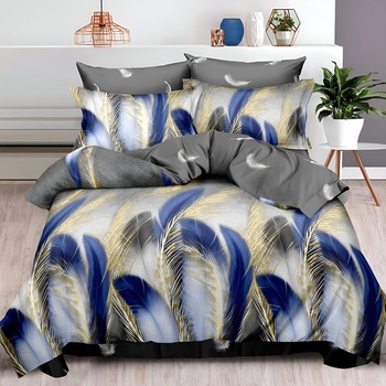 EmonaMall Двулицево спално бельо с ластик EmonaMall, 6 части - Модел S14747 (S14747-66666e)