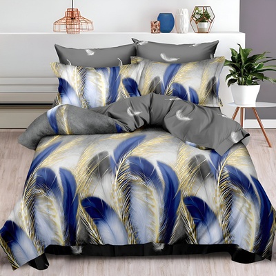 EmonaMall Двулицево спално бельо с ластик EmonaMall, 6 части - Модел S14747 (S14747-66666e)