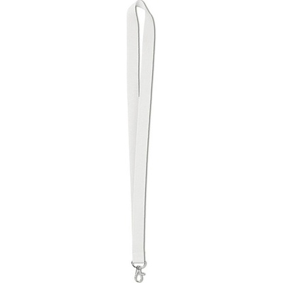 Šňůrka na krk Lanyard s metalickým háčkem bílá