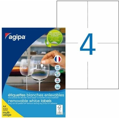 Etikety univerzálne odnímateľné 105x148mm Agipa A4 100 hárko AG128992