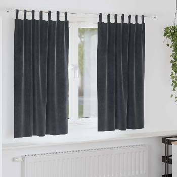 vidaXL Затъмняващи завеси 2 pcs Тъмен сив 140 x 175 cm Кадифе (4107234)